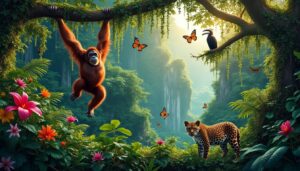explorez la biodiversité exceptionnelle de bornéo en découvrant ses forêts tropicales luxuriantes, habitats de nombreuses espèces rares et fascinantes.