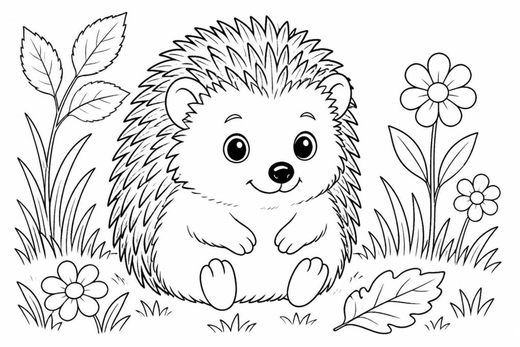téléchargez et imprimez de jolis coloriages de hérisson, parfaits pour les enfants. des dessins mignons et simples pour s'amuser et développer leur créativité.