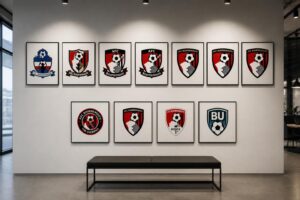 découvrez l'évolution du logo bournemouth 2025 avec les versions officielles du club de football et de l'université, illustrant leur identité visuelle moderne et dynamique.