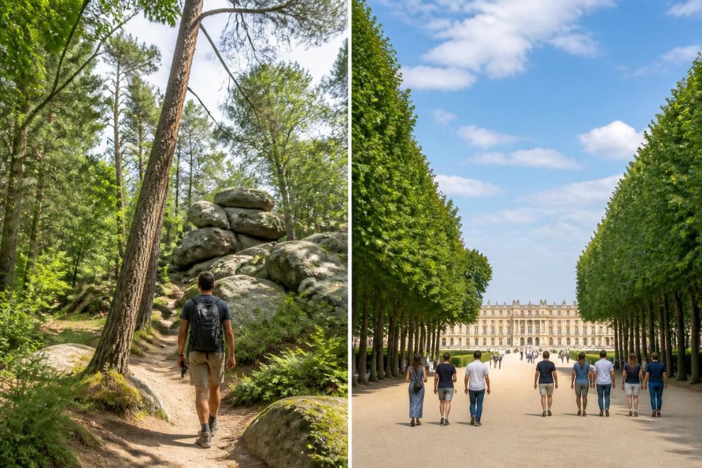 découvrez des itinéraires de randonnée au départ de paris avec un accès facile en train vers les magnifiques forêts de versailles et fontainebleau. partez explorer des paysages naturels et historiques le temps d'une journée.