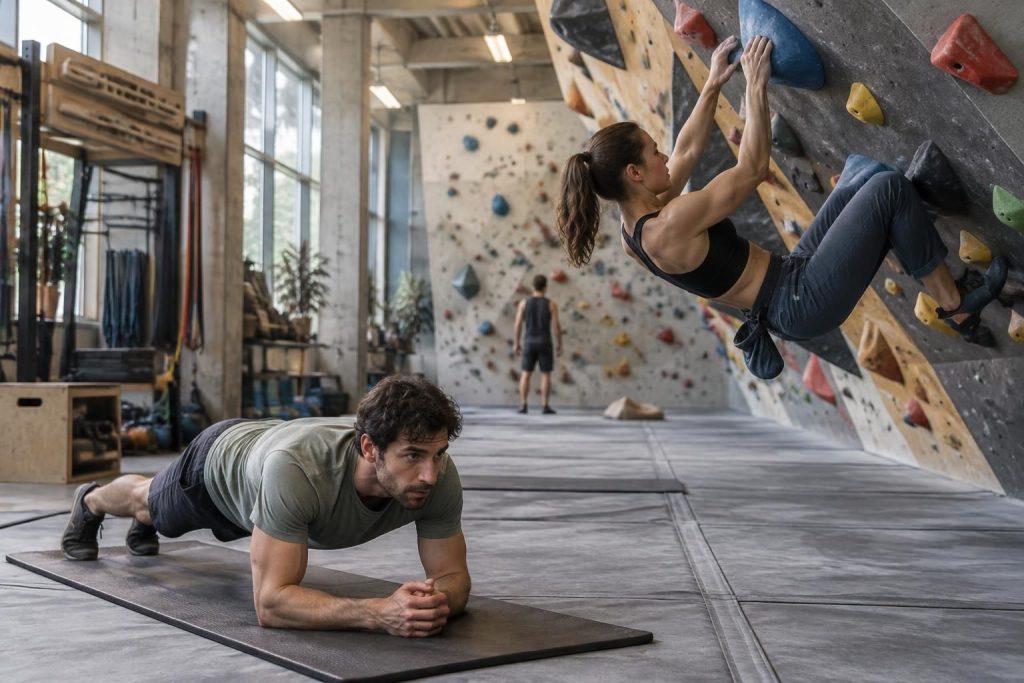 découvrez des exercices de renforcement musculaire adaptés à l’escalade, pour débutants et grimpeurs confirmés : force, gainage et progression au programme.